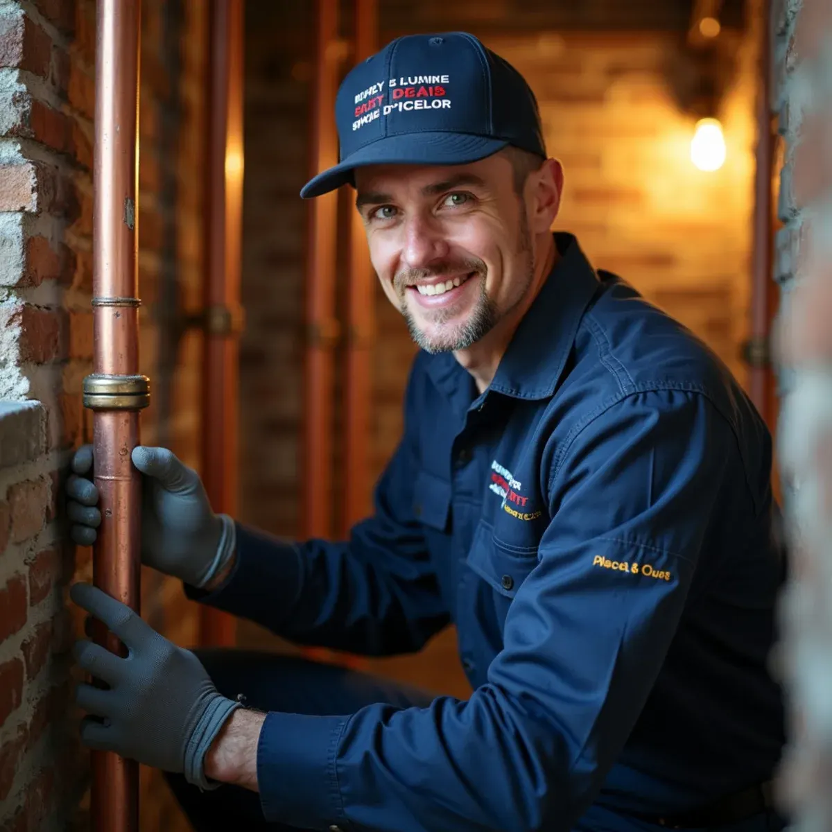 Professional Madrid Plumbers technician inspecting water supply valves in a historic West Chester PA home