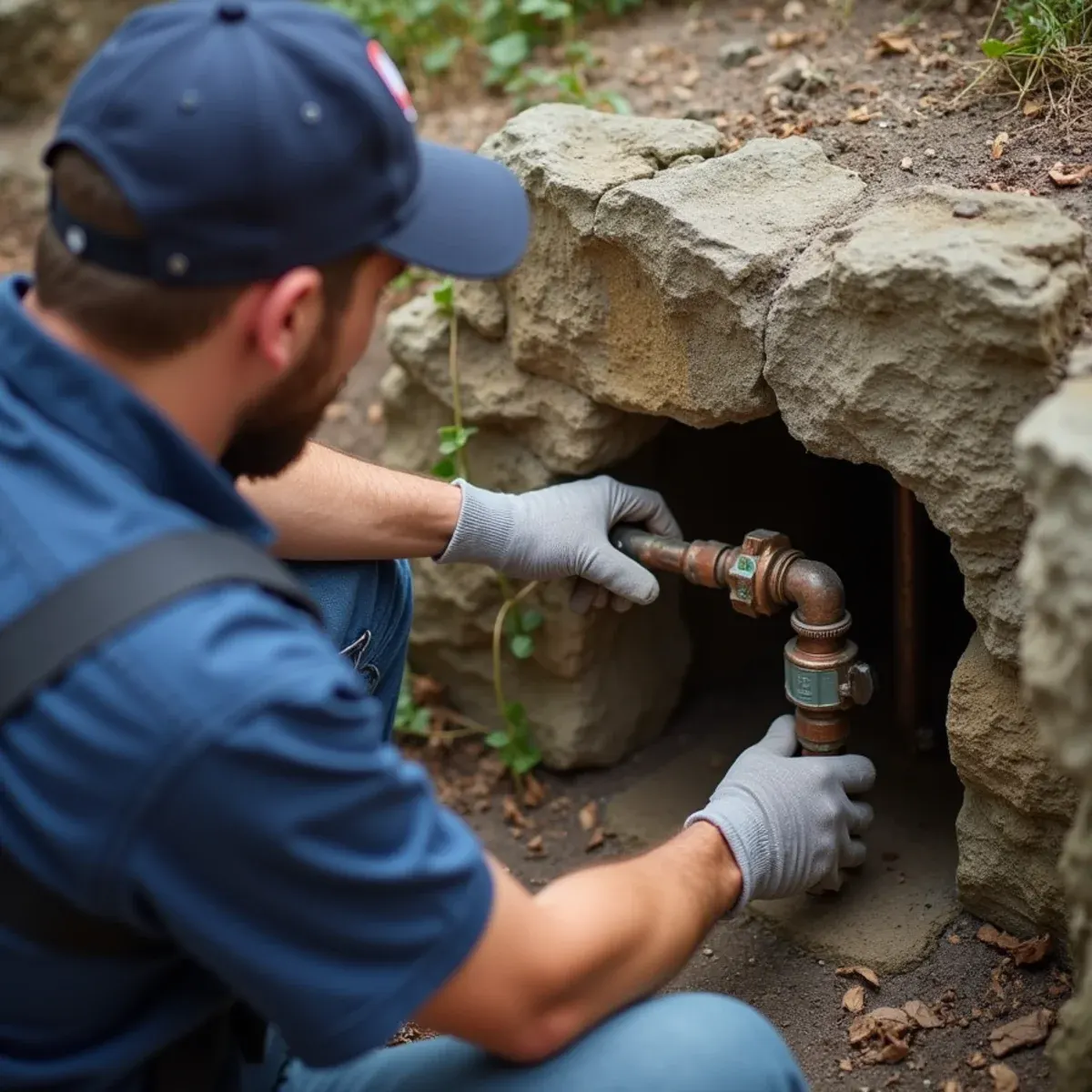 Inspecting underground water service lines in Chester Valley limestone ground in Exton PA